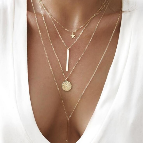 Jewelry - SIMONE | Tiered Boho 4 Layer Trendy Necklace